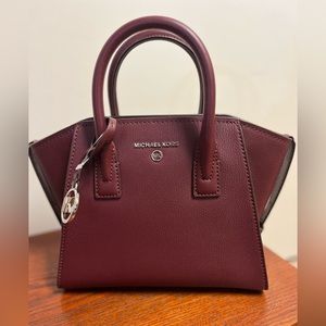 Avril Small Leather Top-Zip Satchel nwt